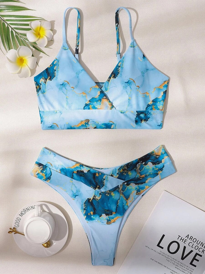 Janna Bikini | Elegante bikini met marmerprint