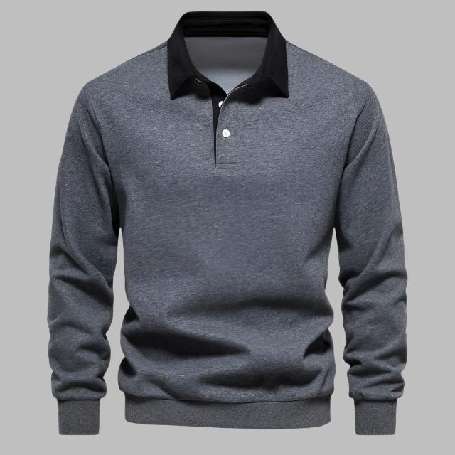 Lucas Polo Sweater | Casual katoenen trui met hoogwaardig polokraag ontwerp voor heren