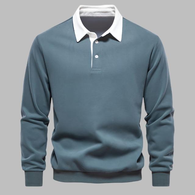 Lucas Polo Sweater | Casual katoenen trui met hoogwaardig polokraag ontwerp voor heren