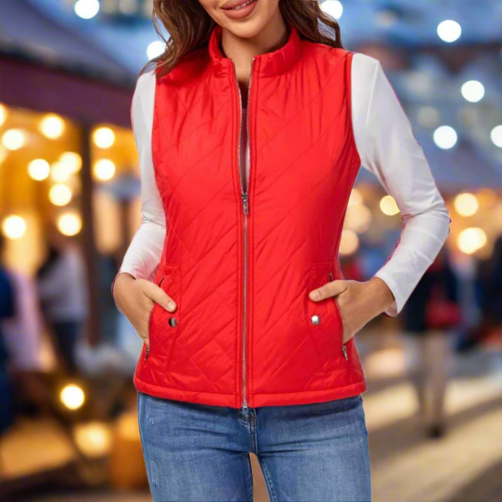 Loewa Bodywarmer | Trendy Warm Gewatteerde dames Bodywarmer met ritssluiting voor de Winter