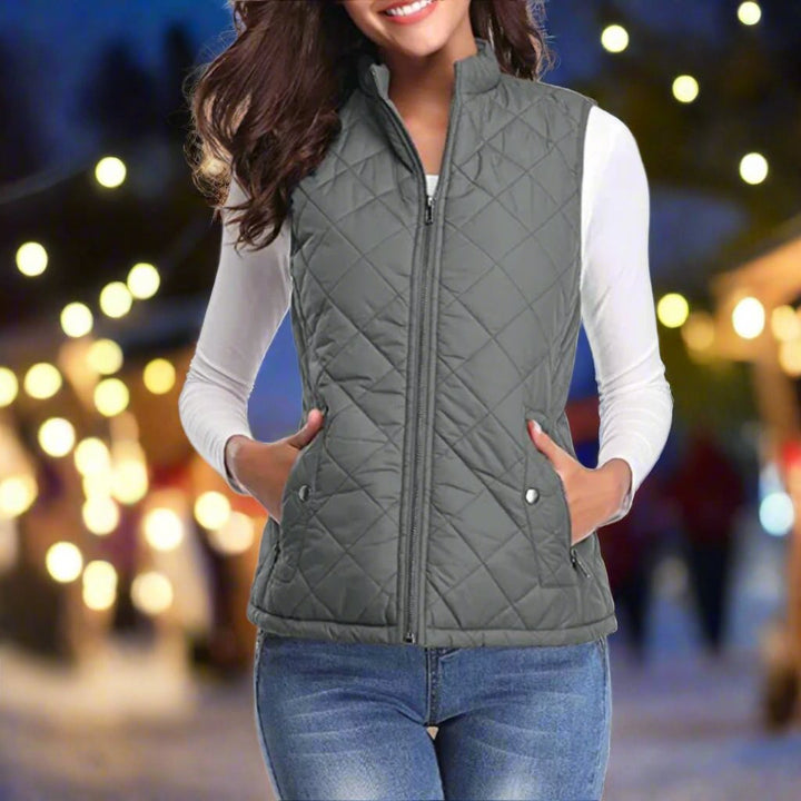 Loewa Bodywarmer | Trendy Warm Gewatteerde dames Bodywarmer met ritssluiting voor de Winter