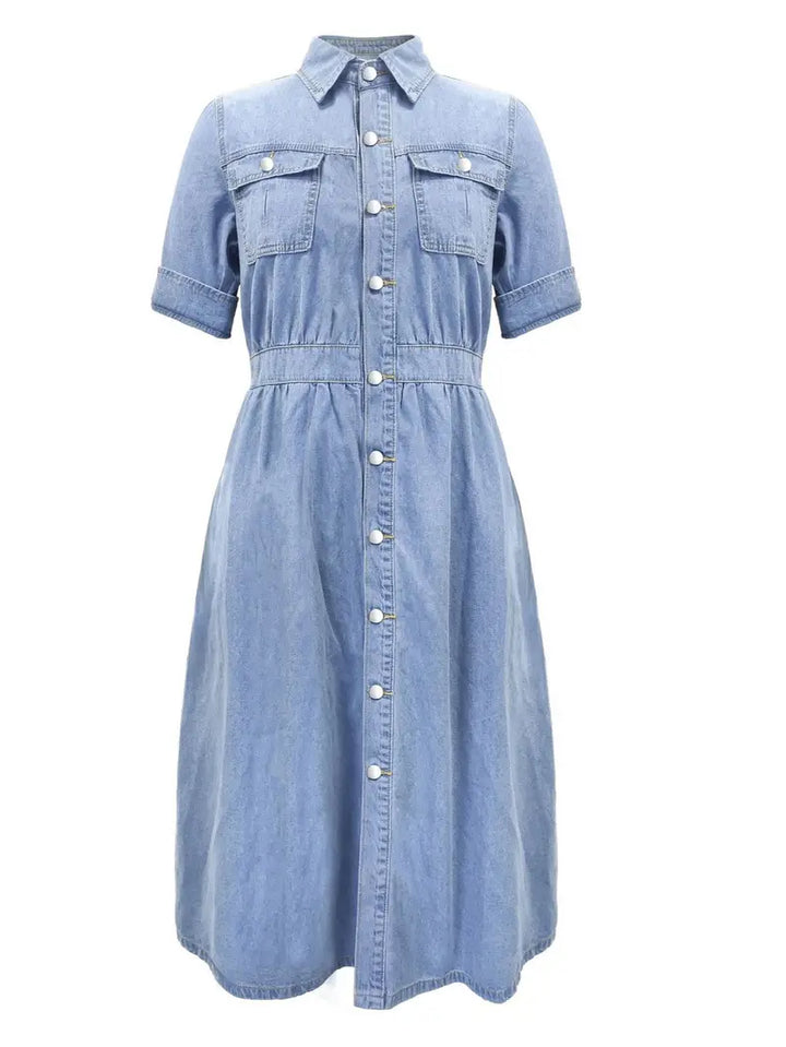 Anna Feld Denim Dress | Elegante denim jeans damesjurk mid lang