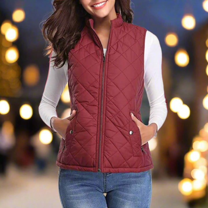 Loewa Bodywarmer | Trendy Warm Gewatteerde dames Bodywarmer met ritssluiting voor de Winter