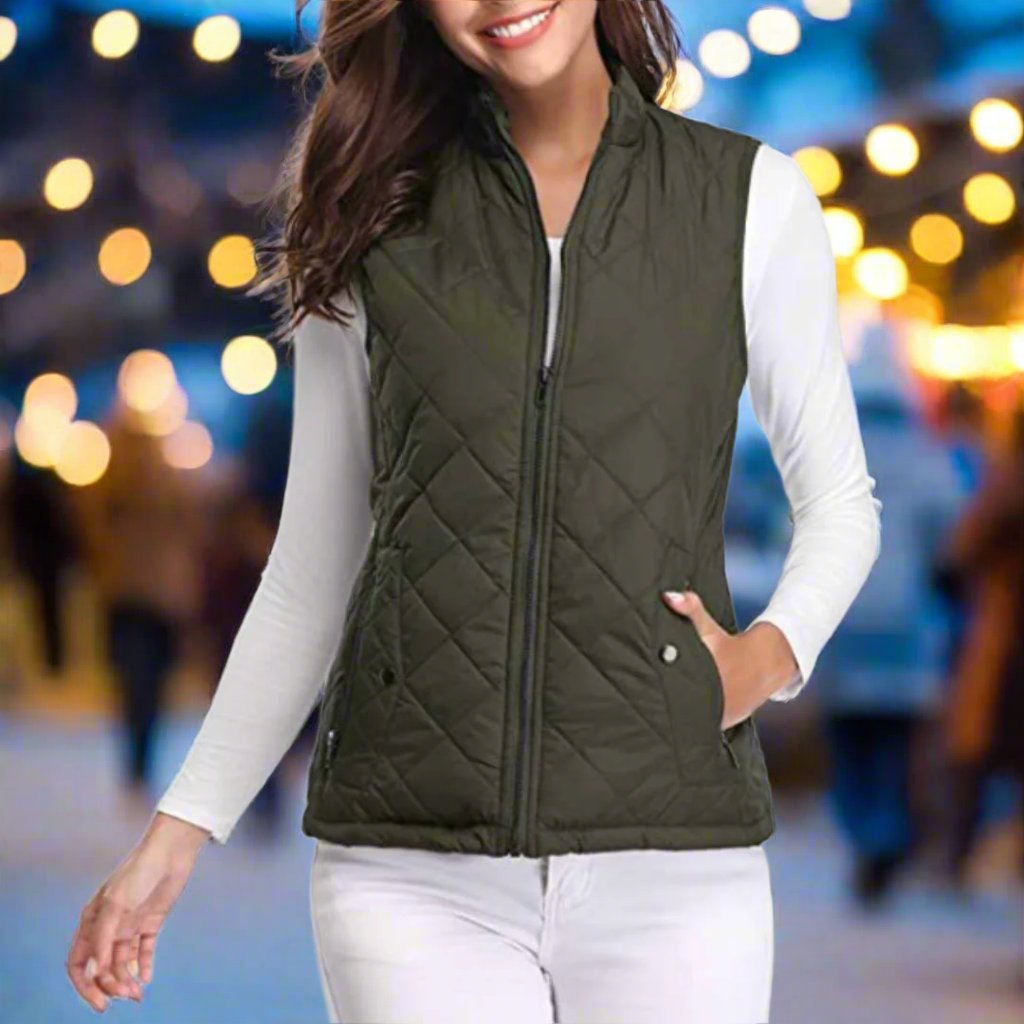 Loewa Bodywarmer | Trendy Warm Gewatteerde dames Bodywarmer met ritssluiting voor de Winter