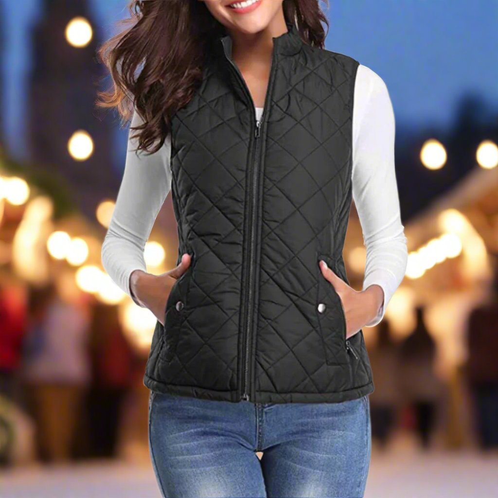 Loewa Bodywarmer | Trendy Warm Gewatteerde dames Bodywarmer met ritssluiting voor de Winter