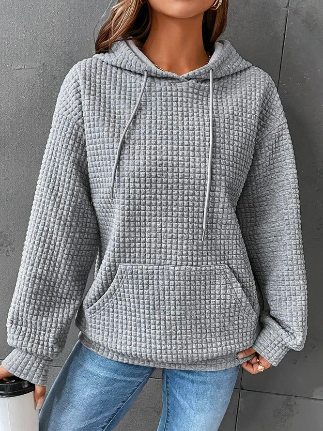 MaxMila Hoodie | Elegante dames trui met wafeldesign en capuchon