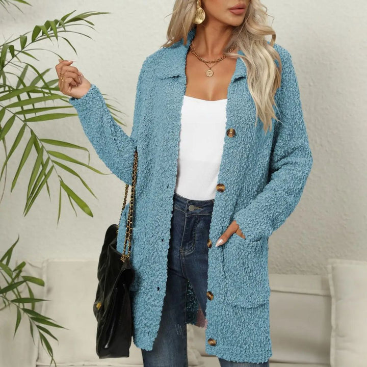 Annele Dekker Cardigan | Lang vest zachte teddybeer met zakken voor dames