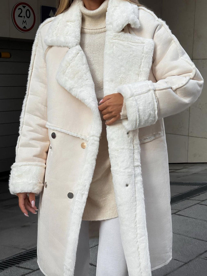 Claire Mantel | Trendy elegante polar fleece lange damesjas