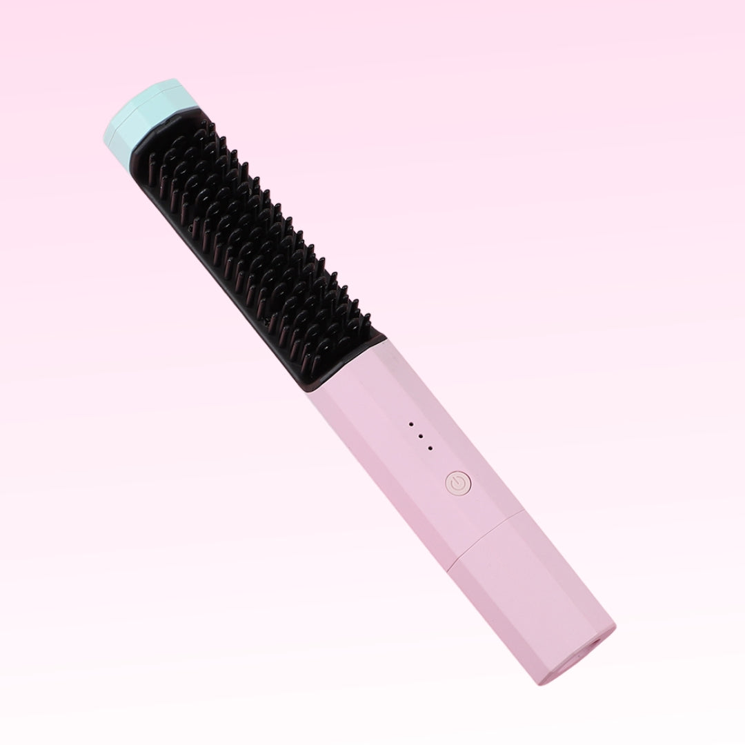 Frizzy Haarstyler Borstel | Draadloze Stijltang voor Glanzend en Glad Haar Zonder Beschadiging