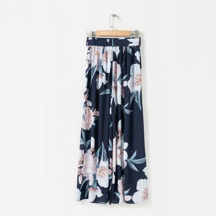 Gianna Wide Leg Trousers | Bloemige zomerbroek met hoge taille voor dames