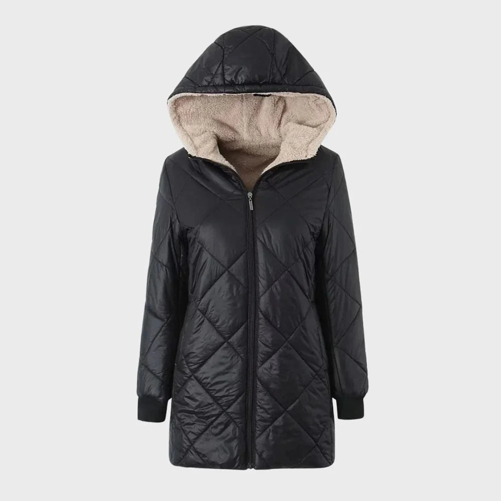 Vogae Parka | Moderne lange winterjas met polar fleece voering voor dames