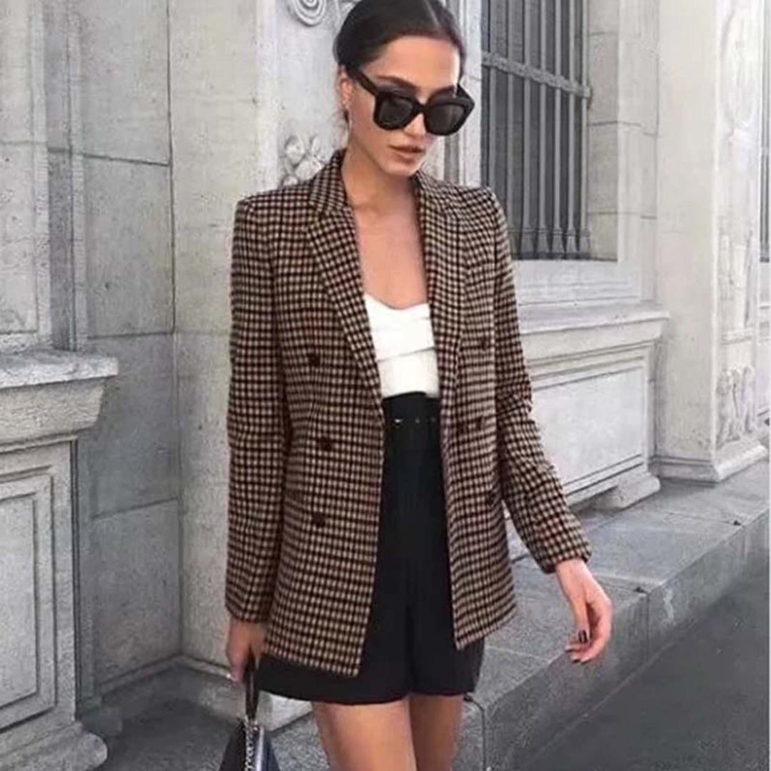 Alayá Blazer | Retro Moderne treny oversized lange blazer voor dames