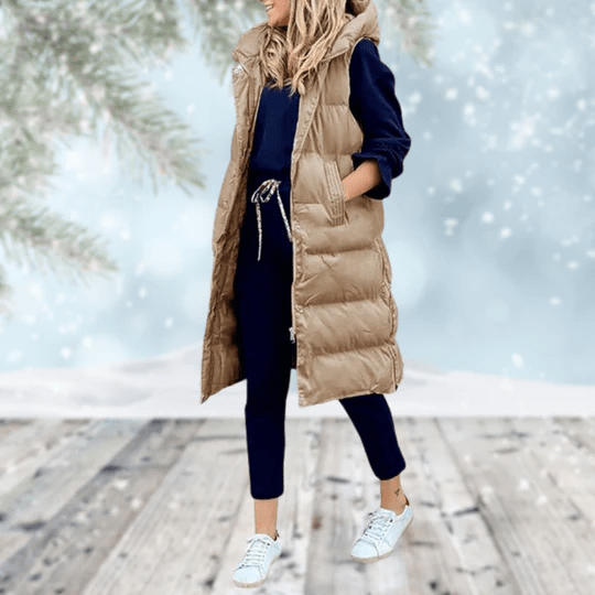 Voss Copenhagen Bodywarmer | Stijlvol Gewatteerd knielang gilet voor dames