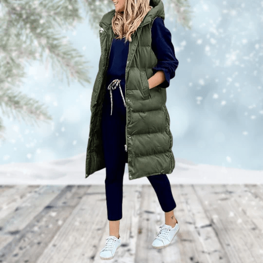 Voss Copenhagen Bodywarmer | Stijlvol Gewatteerd knielang gilet voor dames