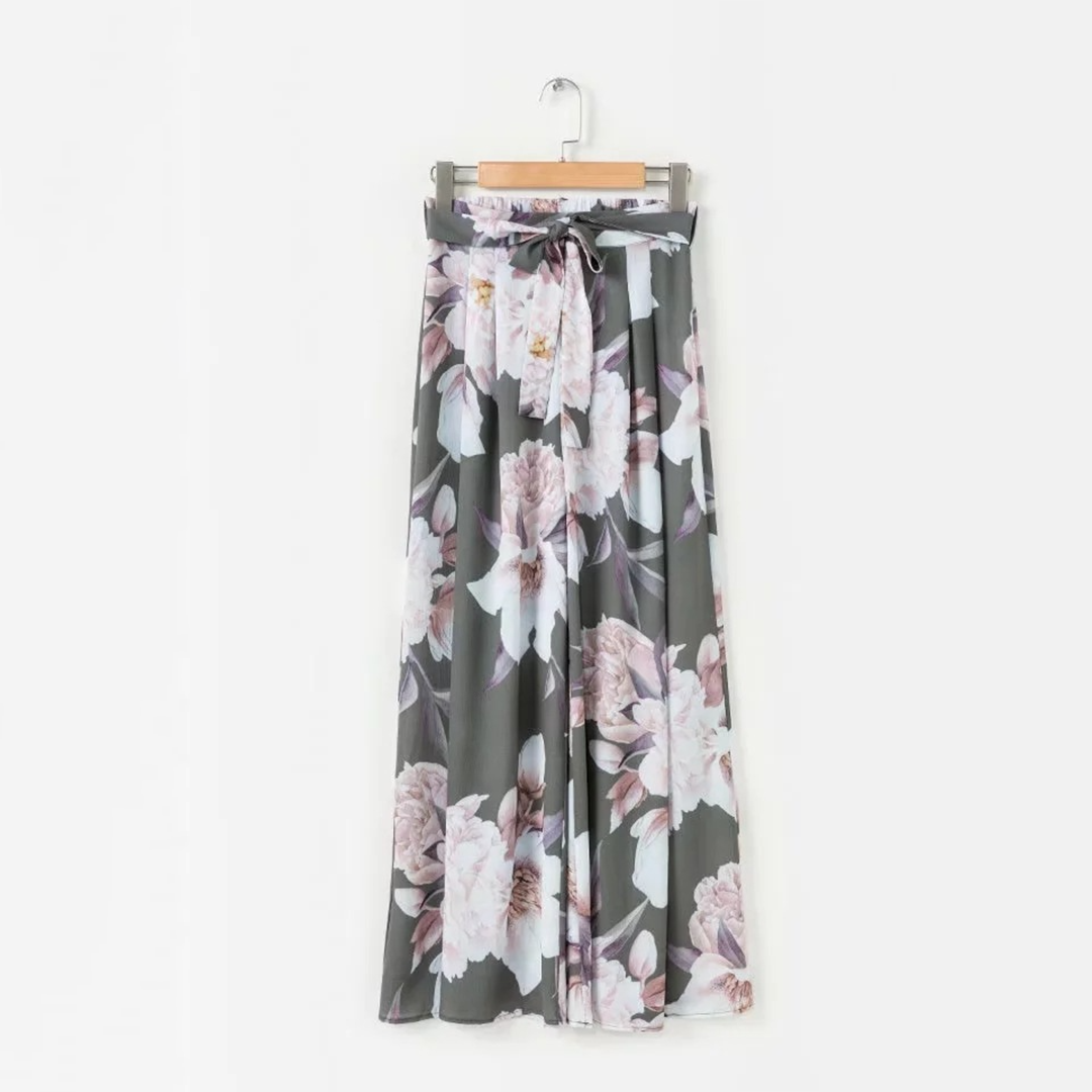 Gianna Wide Leg Trousers | Bloemige zomerbroek met hoge taille voor dames