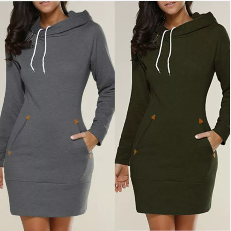 Xenia Hoodie | Super warme lange hoodie jurk voor dames