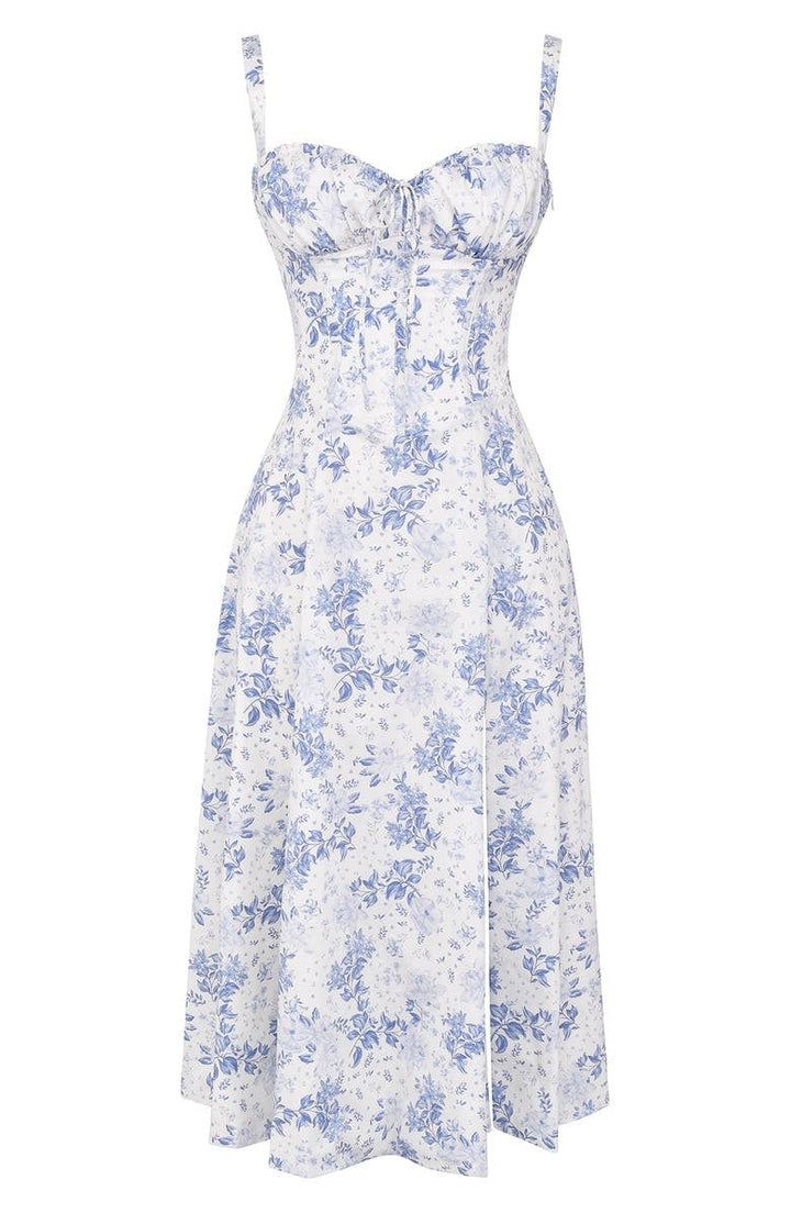 Anneke bloemenjurk | Elegante zomerse mouwloze midi-jurk voor dames