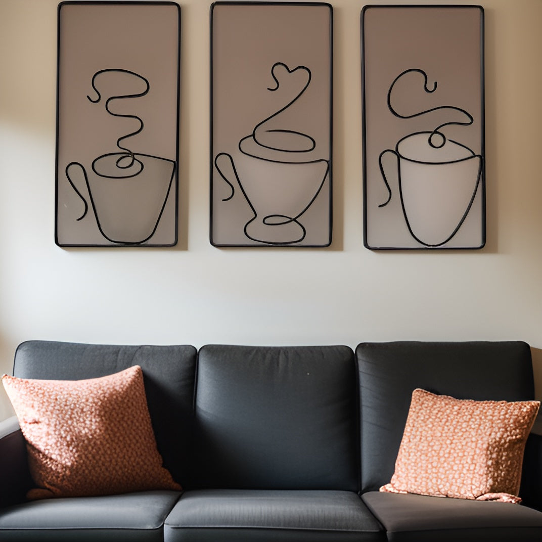 Barista Cups Wanddecoratie | Esthetische Koffiemok Wandkunst voor Creatieve Ruimte-Inrichting