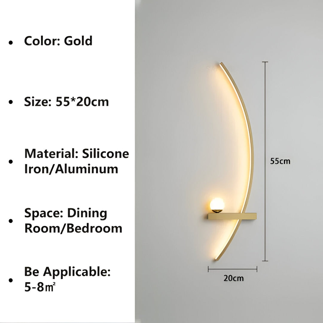 ArcBright Wandlamp | Moderne Gebogen Arc Line LED Wandlamp