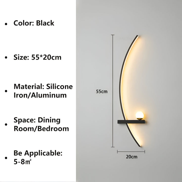 ArcBright Wandlamp | Moderne Gebogen Arc Line LED Wandlamp