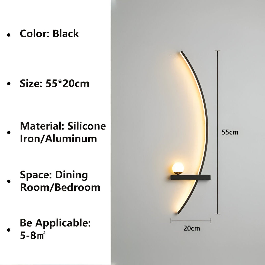 ArcBright Wandlamp | Moderne Gebogen Arc Line LED Wandlamp