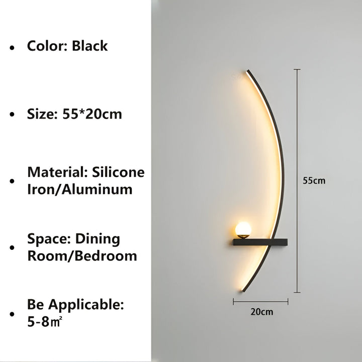 ArcBright Wandlamp | Moderne Gebogen Arc Line LED Wandlamp