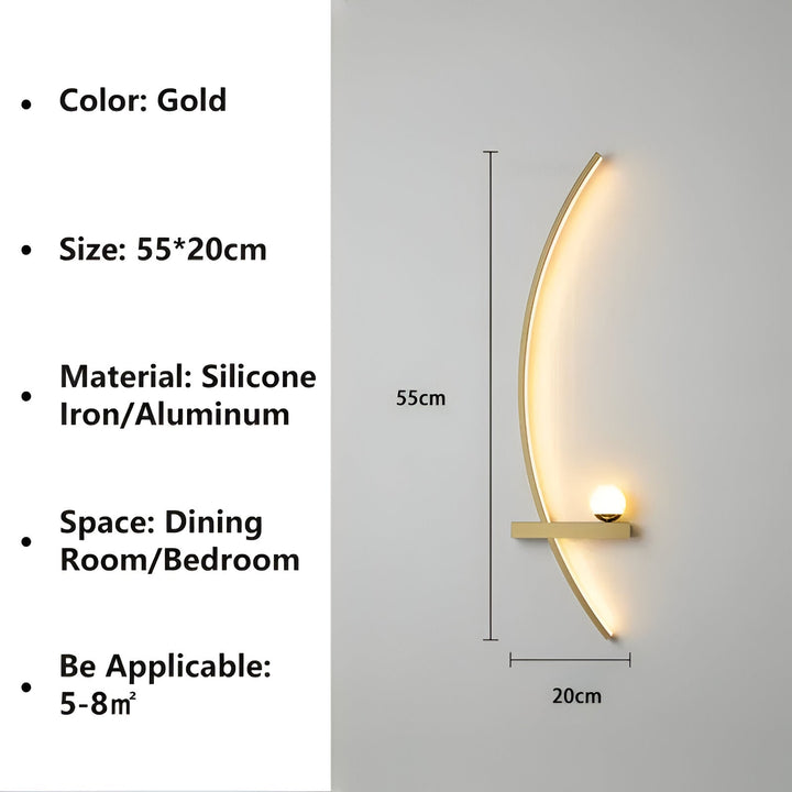 ArcBright Wandlamp | Moderne Gebogen Arc Line LED Wandlamp