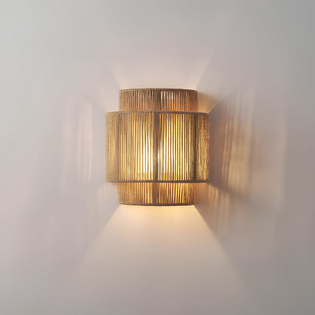 Hemp Boho Wandlamp | Trendy Rieten Wandlamp