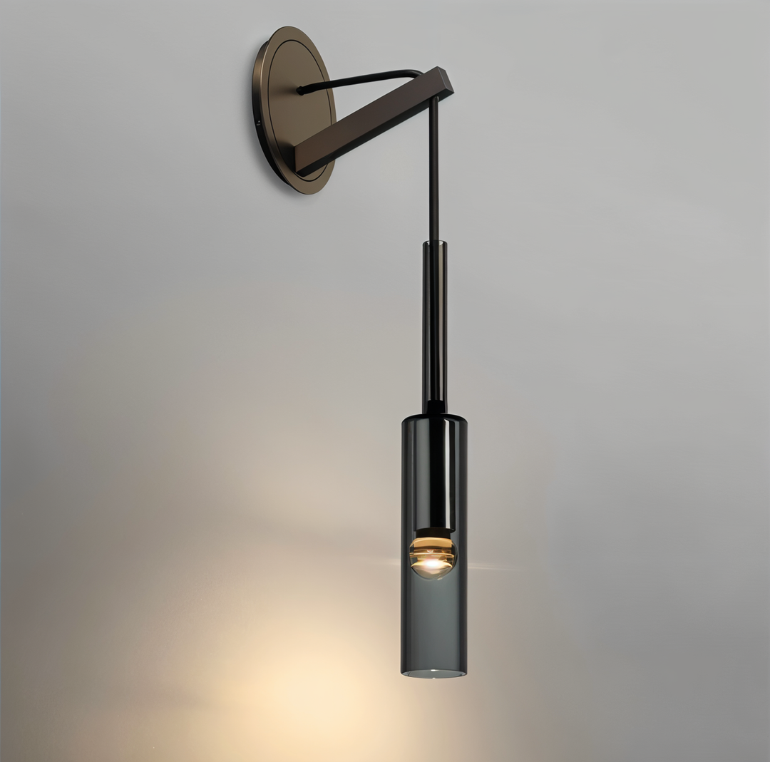 CrystalGrey Wandlamp | Minimalistische Rookglas Tube Moderne Wandlamp