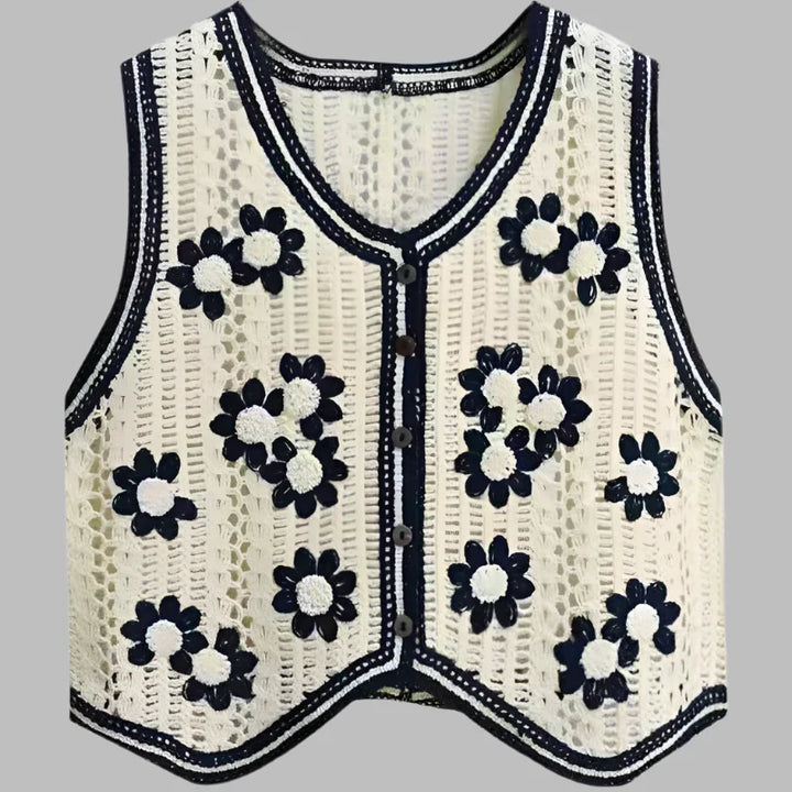 Kleurrijk Bloemen Vest