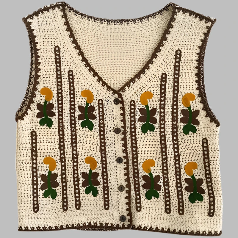 Kleurrijk Bloemen Vest