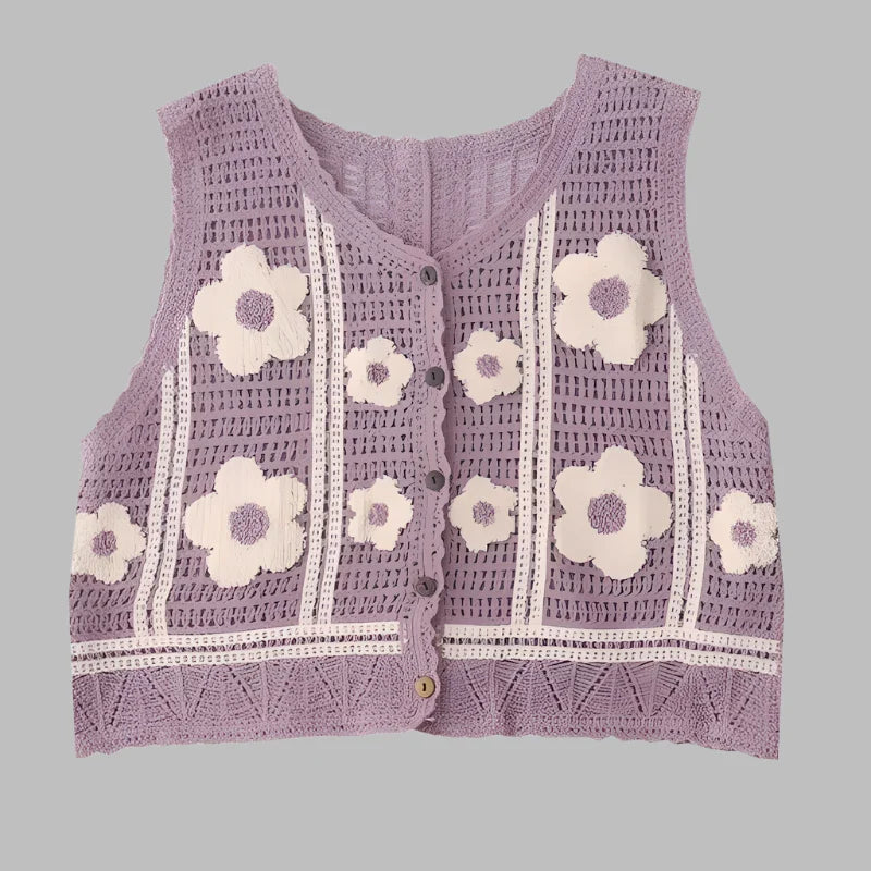 Kleurrijk Bloemen Vest