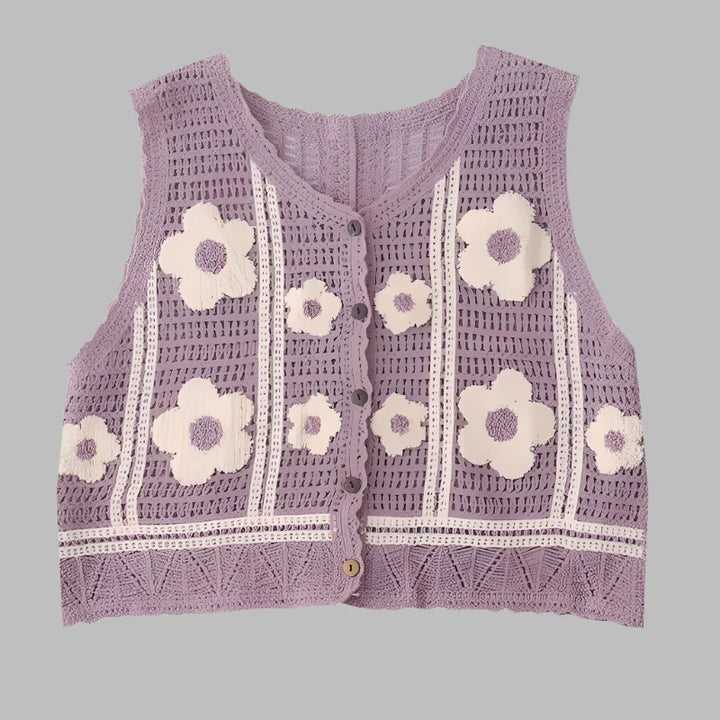 Kleurrijk Bloemen Vest