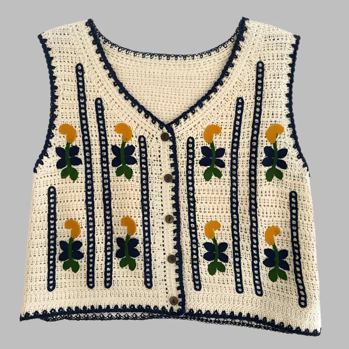 Kleurrijk Bloemen Vest