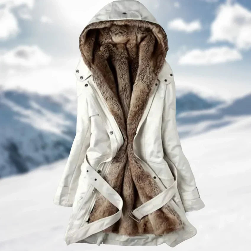 Stella Marie Parka | Moderne lange winterjas met polar fleece voering voor dames