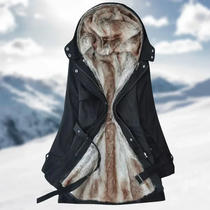 Stella Marie Parka | Moderne lange winterjas met polar fleece voering voor dames