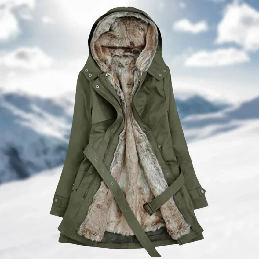 Stella Marie Parka | Moderne lange winterjas met polar fleece voering voor dames