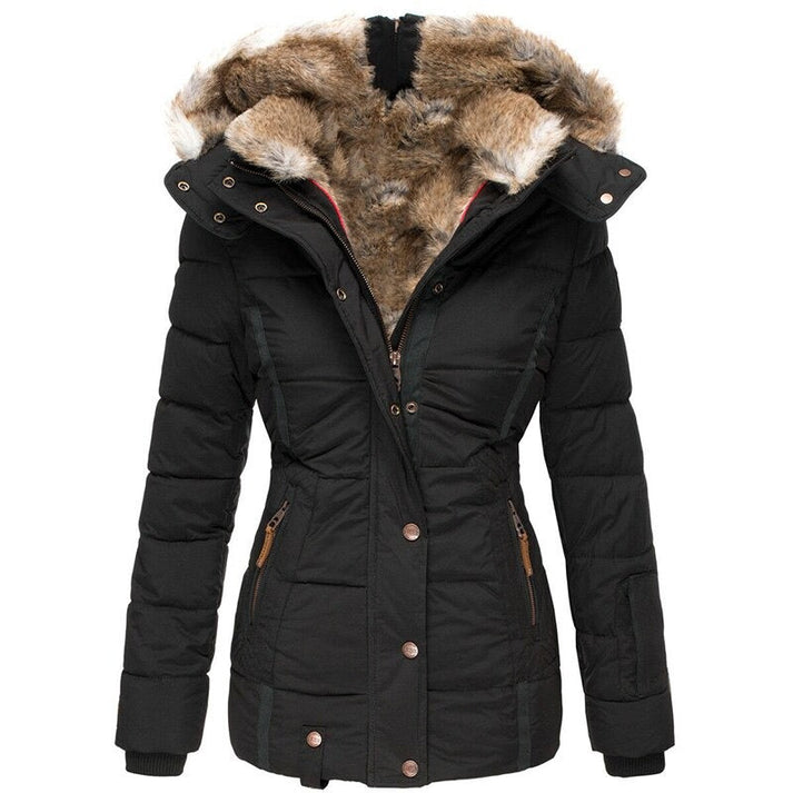 Lange puffer winterjas met fleece voering