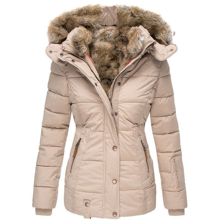 Lange puffer winterjas met fleece voering