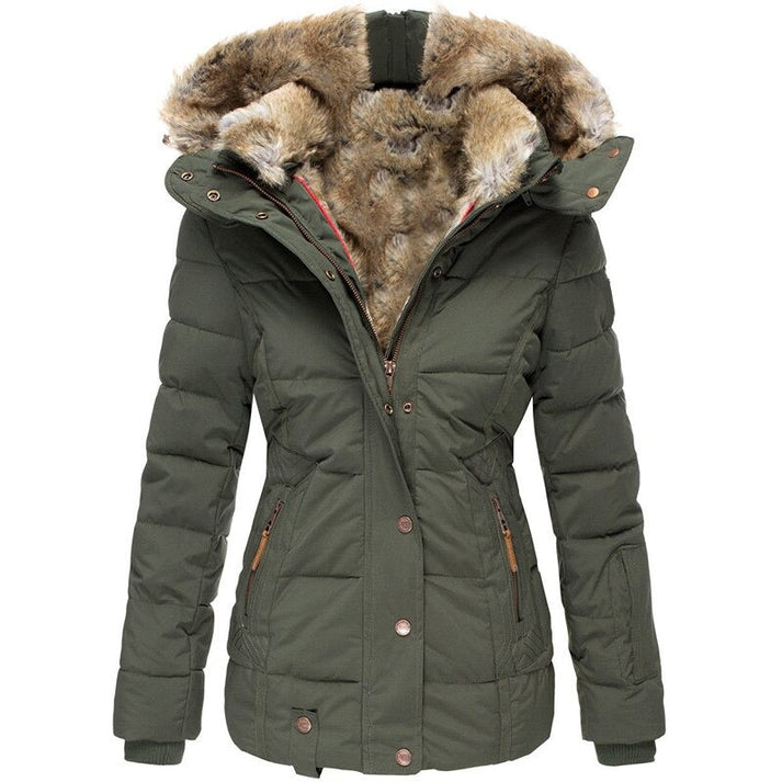 Lange puffer winterjas met fleece voering