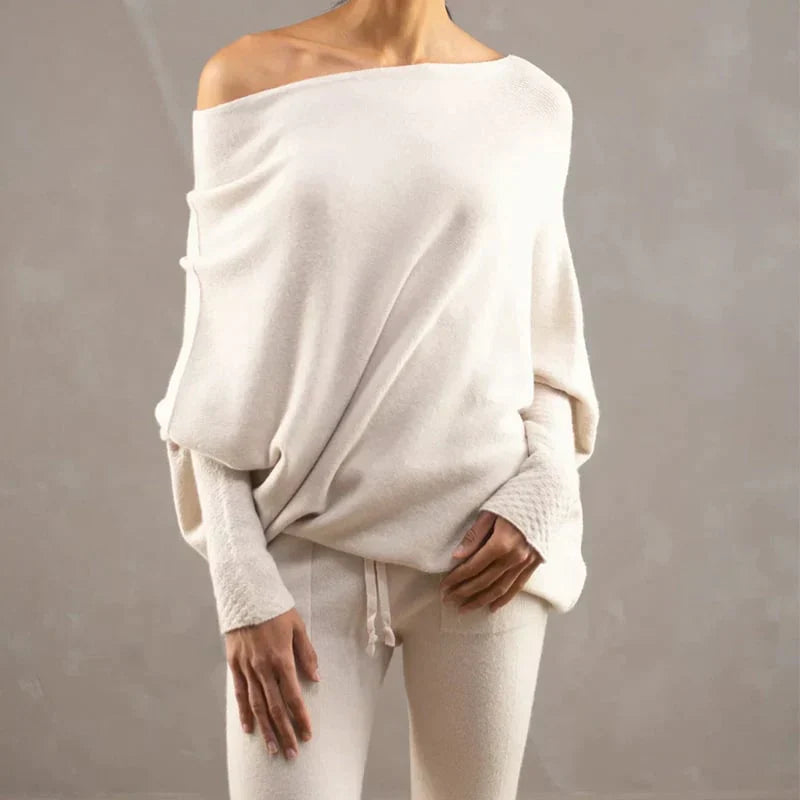 Margiela Maris Sweater | Mooie Asymmetrisch trui met boothals voor dames