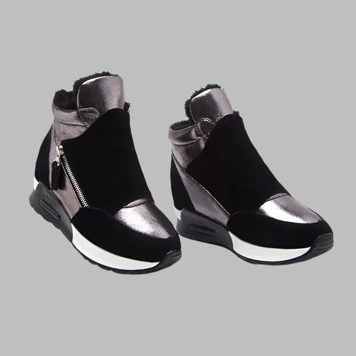 Caudalie Wedge Boots | Casual zilveren wedge laarzen voor dames