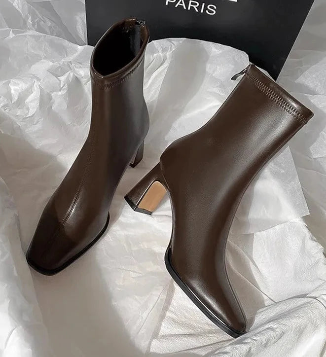 Marliès Paris Boots | Moderne leren hoge haklaarzen voor vrouwen