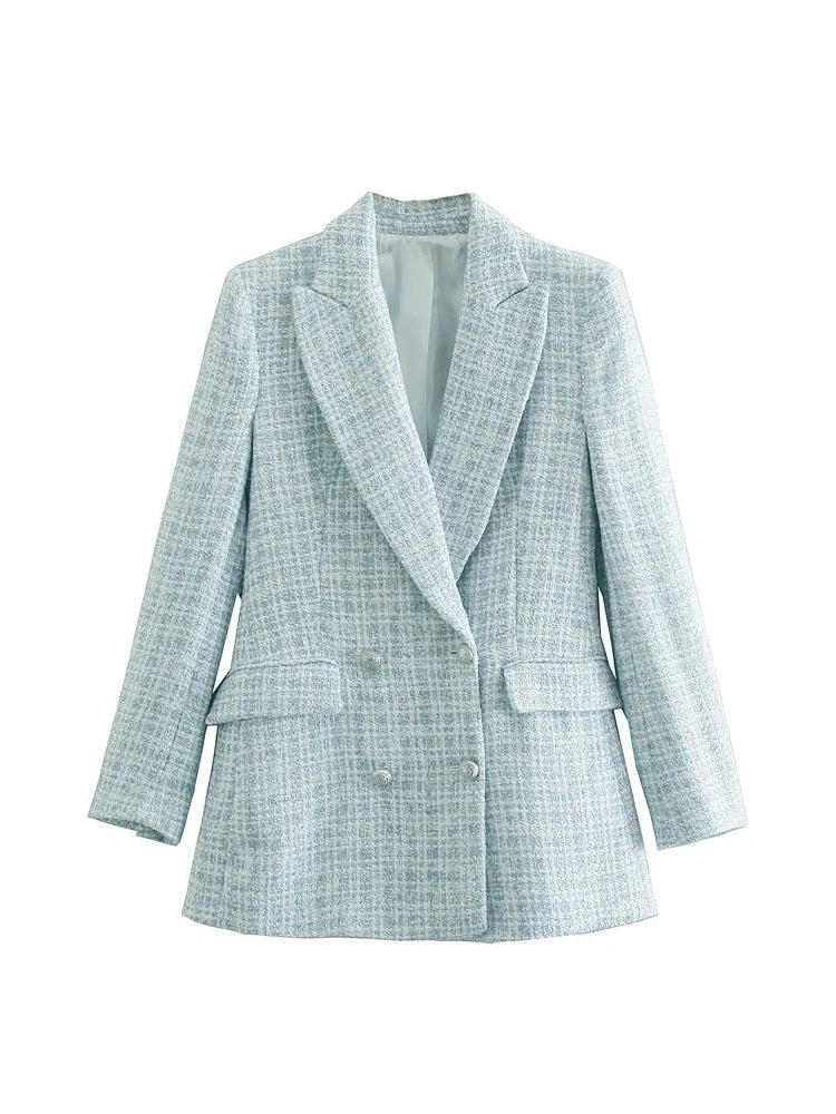 Lia Tweed Blazer | Casual double breasted jasje voor dames