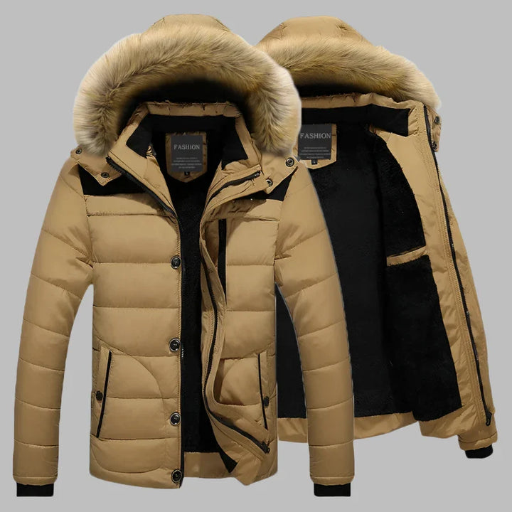 FjordShield Parka | Lange Waterdichte Parka Winterjas Heren met Bontkraag en Fleece Voering