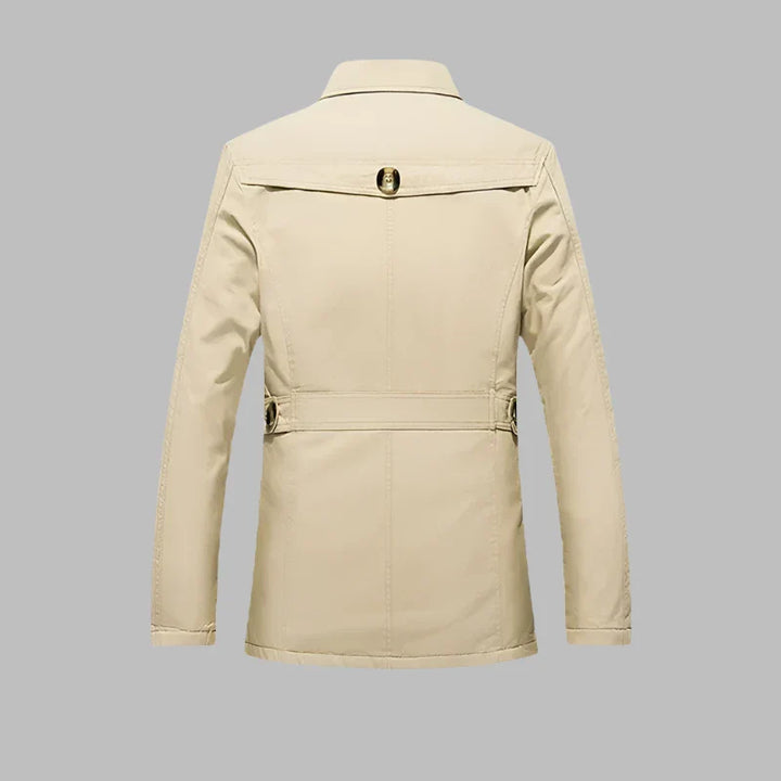 Luca Trenchcoat Parka | Elegante Lange Winterjas voor Heren met Fleece Voering