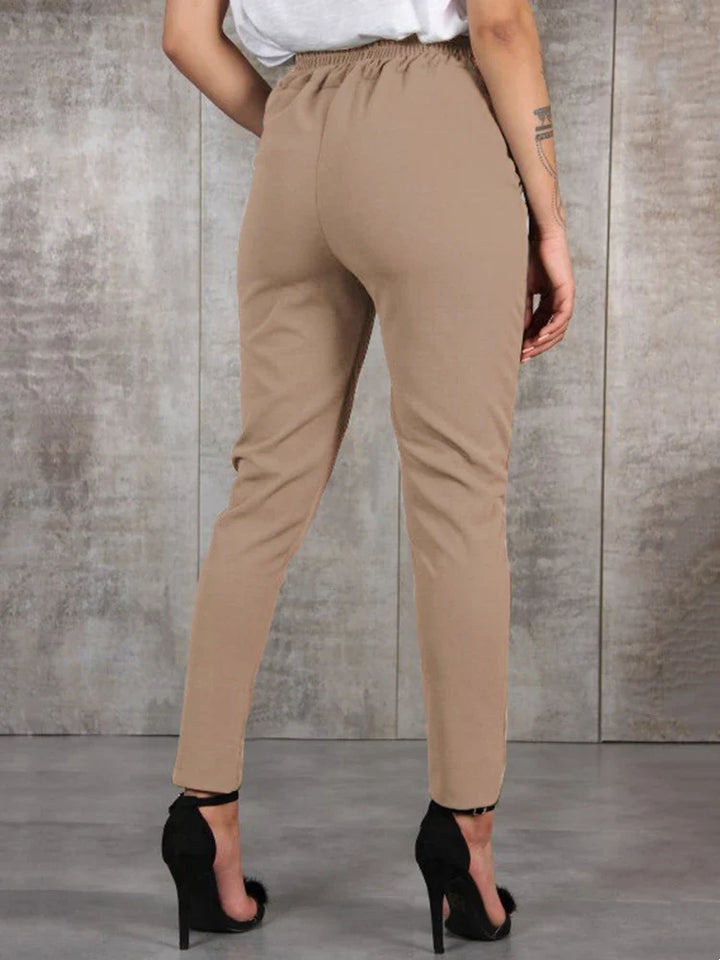 Viola High Waist Broek | Elegante, stijlvolle, smal gesneden damesbroek met riem