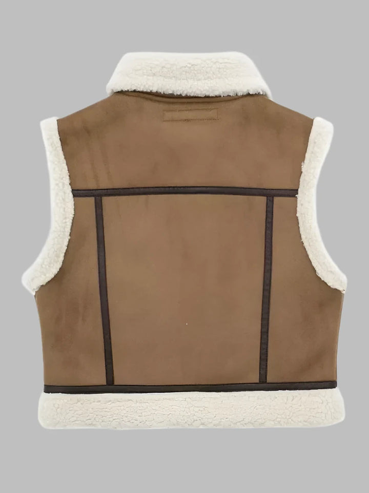 Margiela Maris Dames Vest | Modern lamswollen bruin dames vest