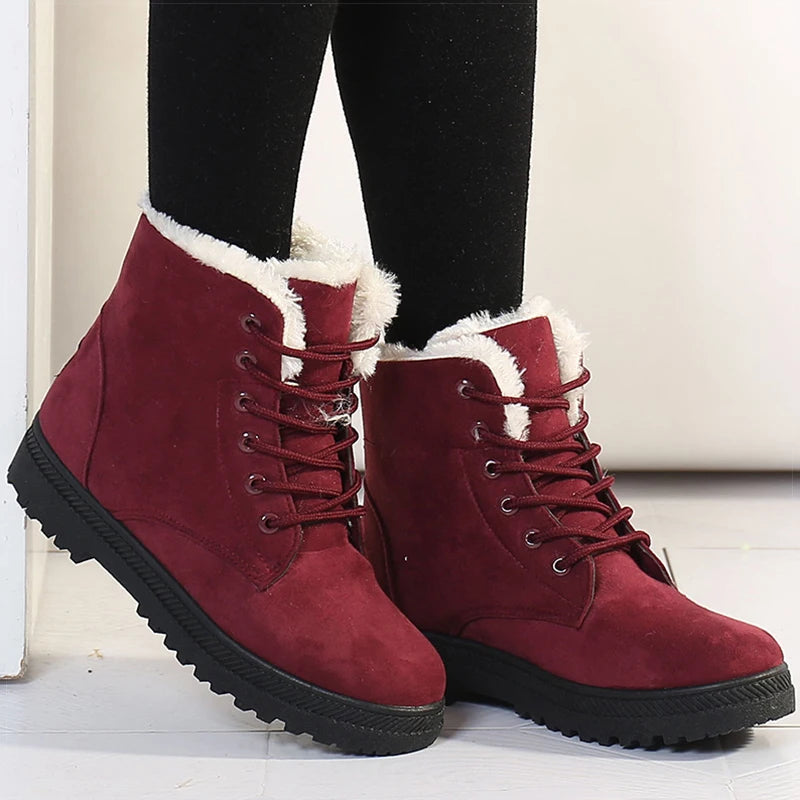 Vivian Snowboots | Warme fleece gevoerde enkellaarsjes voor dames