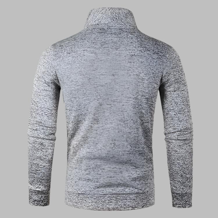 Luciano Zip Pullover | Casual Heren Trui met Suède Details en Rits